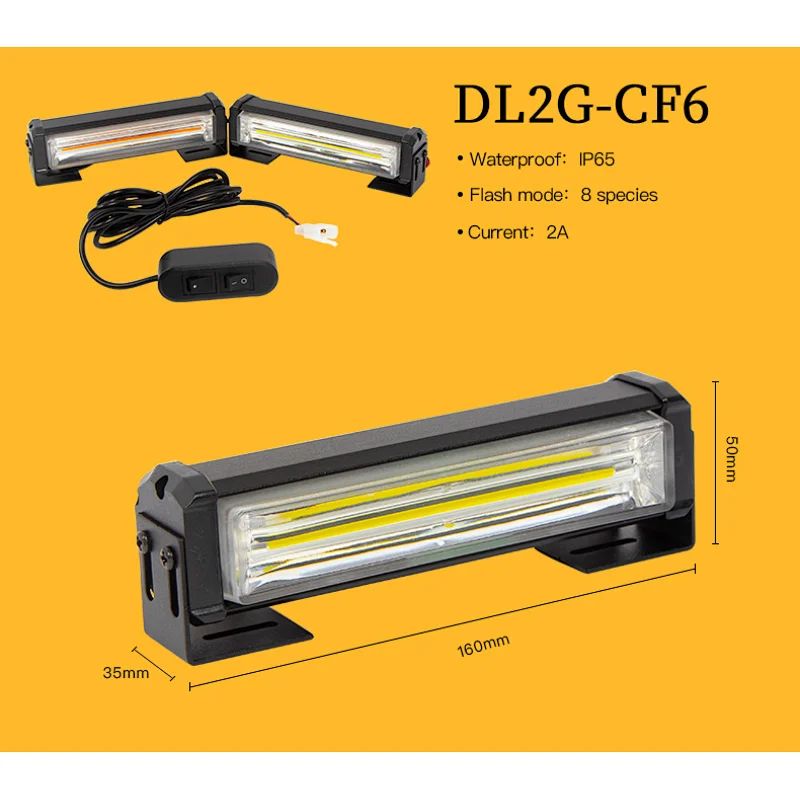 Grill and Surface/Flush Mount Amber White LED Strobe Lights for Trucks Snow Plow Tractor Construction Vehicles Car Safety Flashing, SK 4 in 1 Hazard Warning Caution Emergency Flasher