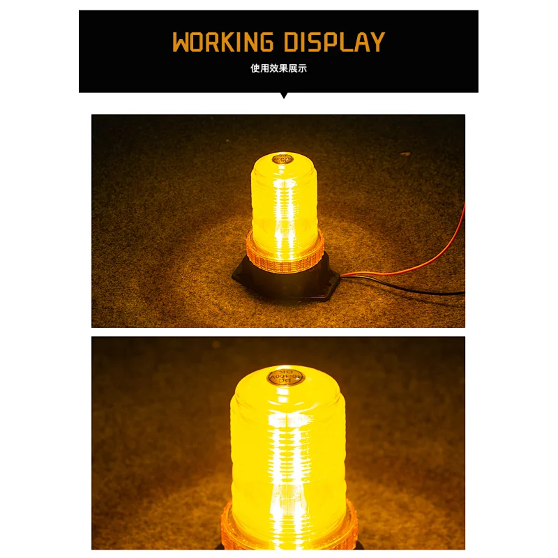 Auto Lighting System Beacon Lamp DC10-80V Forklift Truck Led Strobe Light for Vehicles Yellow White Red Blue Certification:Emark R65 CE RoHS