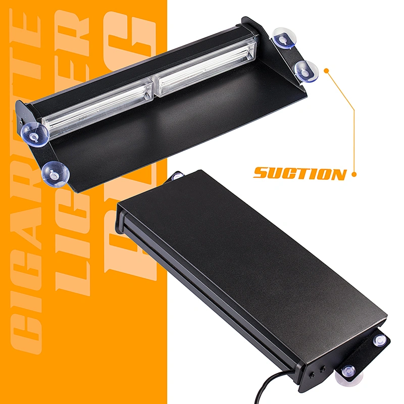 2COB LED 12Flash Patterns High Intensity Emergency Law Enforcement Vehicles Truck Warning Strobe Visor Light Mini Bar Fit for Interior Roof/Dash/Windshield with Suction Cups