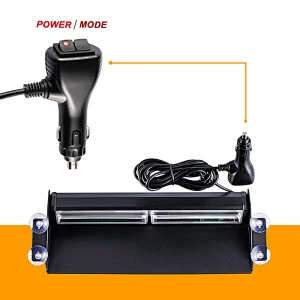 2COB LED 12Flash Patterns High Intensity Emergency Law Enforcement Vehicles Truck Warning Strobe Visor Light Mini Bar Fit for Interior Roof/Dash/Windshield with Suction Cups