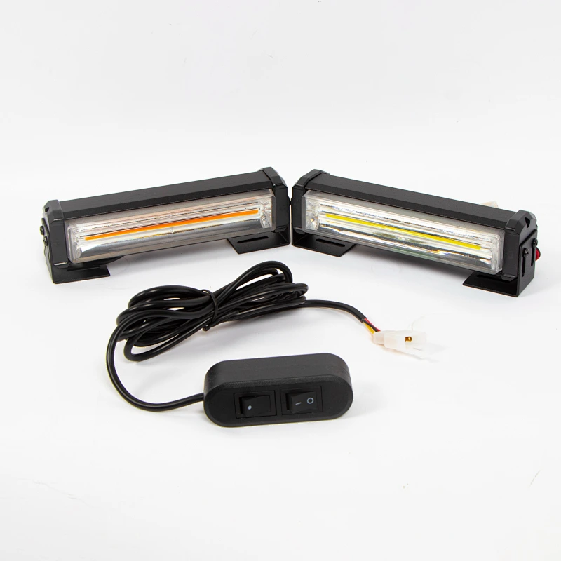 Grill and Surface/Flush Mount Amber White LED Strobe Lights for Trucks Snow Plow Tractor Construction Vehicles Car Safety Flashing, SK 4 in 1 Hazard Warning Caution Emergency Flasher