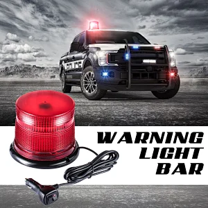 60 Watts Red Roof Mount Revolving Beacon Light for Trucks, Ambulance,Police Car,Fire Engineer.Crane
