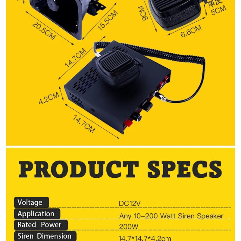 Horn Kit 12v 8 Tones Horns Car Speaker Box Universal Sets Packing Performance Black Color Design
