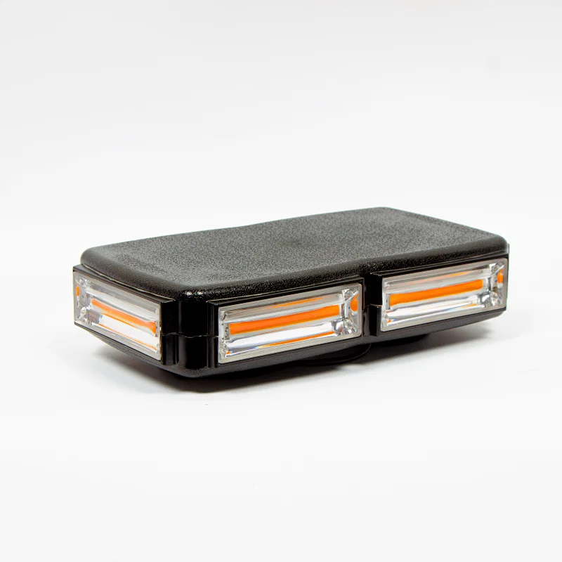 COB LED Amber/Yellow Roof Top Emergency Hazard Warning LED Mini Strobe Beacon Lights Bar w/Magnetic Base, for Snow Plow, Police, Firefighters, Trucks, Vehicles