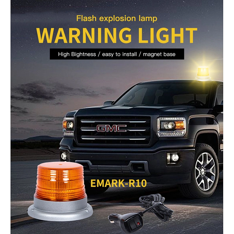 warning Safety Flashing Beacon Strobe Lights with Magnetic and 16ft Straight Cord for Vehicle Trucks Cars and Forklift