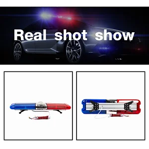 DC 12v red and blue LED Warning Light Bar Ambulance Fire Police light bar with amplifier speaker
