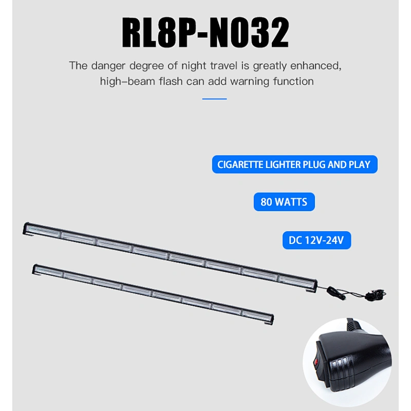 80W White led Strobe Light Bar Traffic Advisor with Lighter Plug Price: