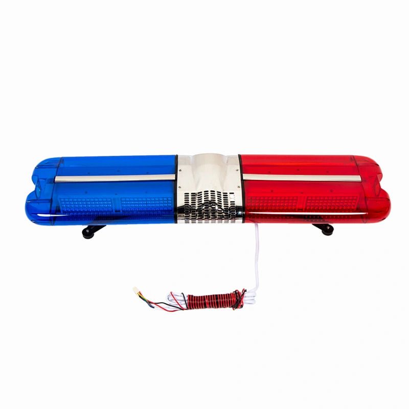 DC 12v red and blue LED Warning Light Bar Ambulance Fire Police light bar with amplifier speaker