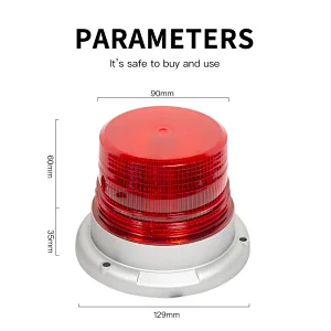 warning Safety Flashing Beacon Strobe Lights with Magnetic and 16ft Straight Cord for Vehicle Trucks Cars and Forklift