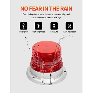 warning Safety Flashing Beacon Strobe Lights with Magnetic and 16ft Straight Cord for Vehicle Trucks Cars and Forklift