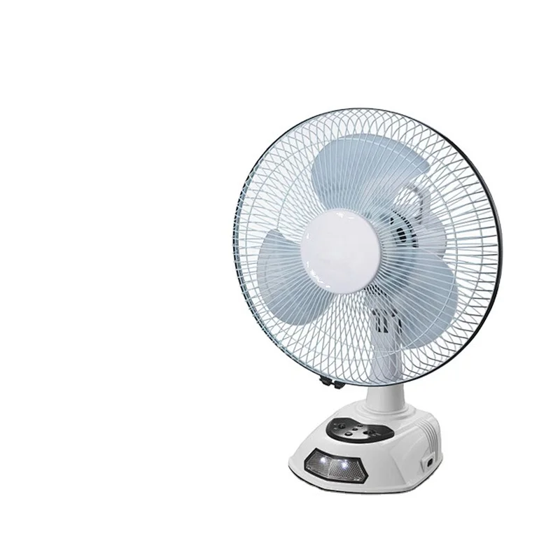 Plastic material rechargeable electric table fan with LED lights