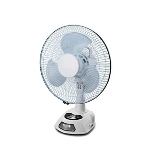 Plastic material rechargeable electric table fan with LED lights