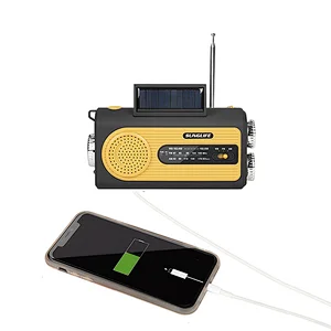 SUNGLIFE Solar Crank NOAA Emergency Weather portable Radio with AM/FM & Flashlight Reading Lamp & 2000mAh Power Bank