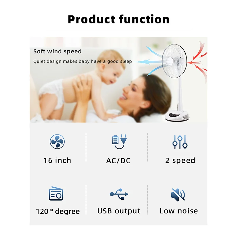 rechargeable stand fan factory 16 inch oscillating stand fan industrial