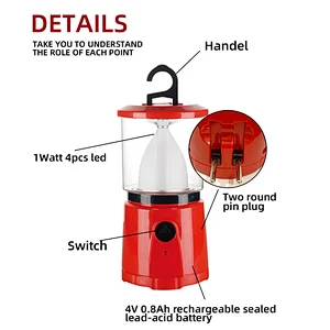 rechargeable portable light 220V emergency lantern with solar panel