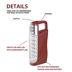 battery operated led indoor outdoor use portable emergency light