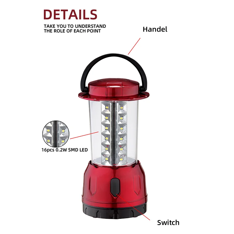 Rechargeable portable camping led lantern with USB port to cell phone charger