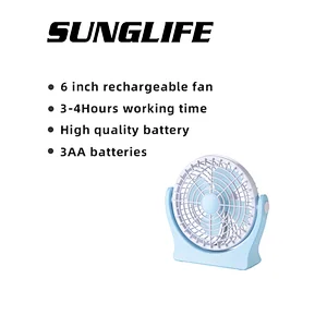 6 inch rechargeable custom usb fan