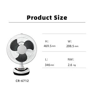 Portable rechargeable 12 inch box table fan