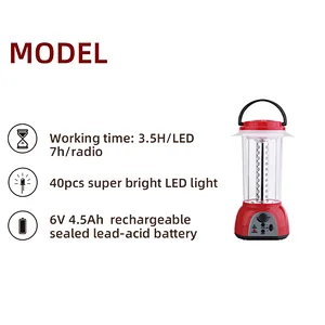 Emergency handhold rechargeable FM/AM radio lantern tent lamp with led lights.CR-3140L