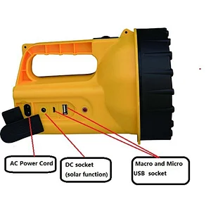 POPULAR RECHARGEABLE SOLAR HALOGEN RECHARGEABLE 6V TORCH