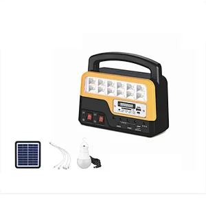 emergency lantern solar system power bank with radio and mp3