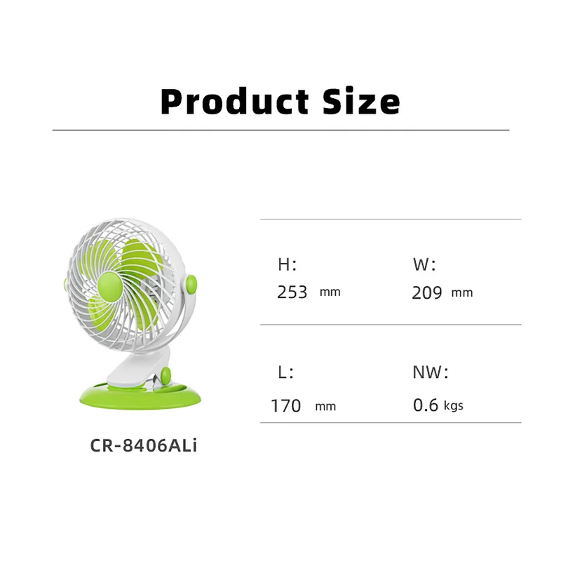 rechargeable usb power fan with clamp