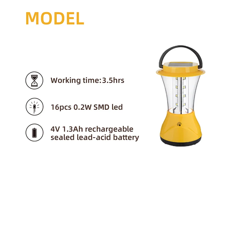 Portable solar powered led camping lantern outdoor camping light with touch swith