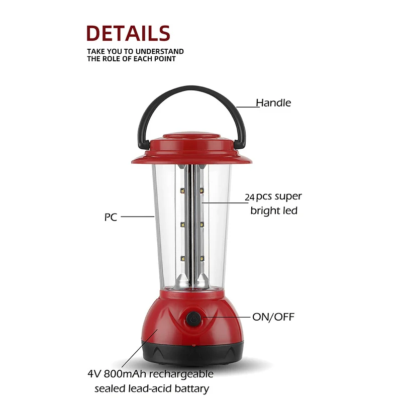 Portable Rechargeable 24pcs LED Cheap Emergency  Camping Lamp