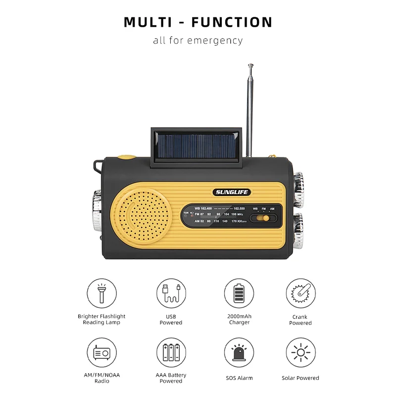 Customized products auriol radio controlled weather station noaa am fm weather band crank radio