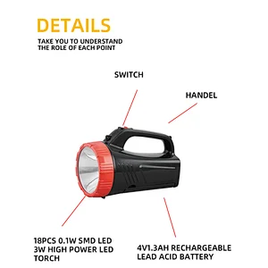 battery powered super bright led light rechargeable torch light