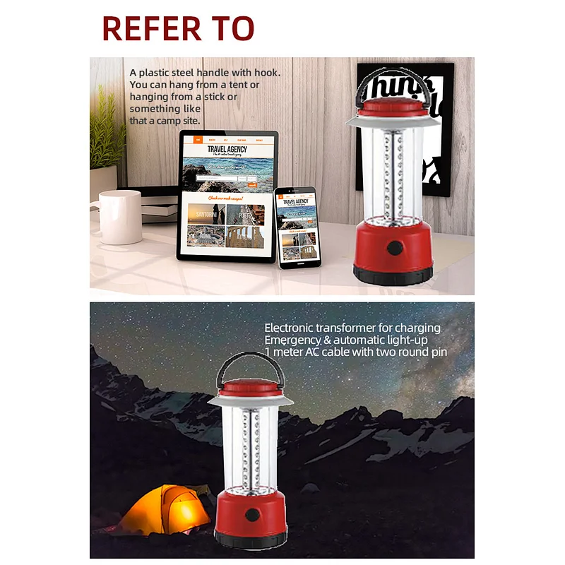 Rechargeable portable solar camping light led outdoor lantern with USB