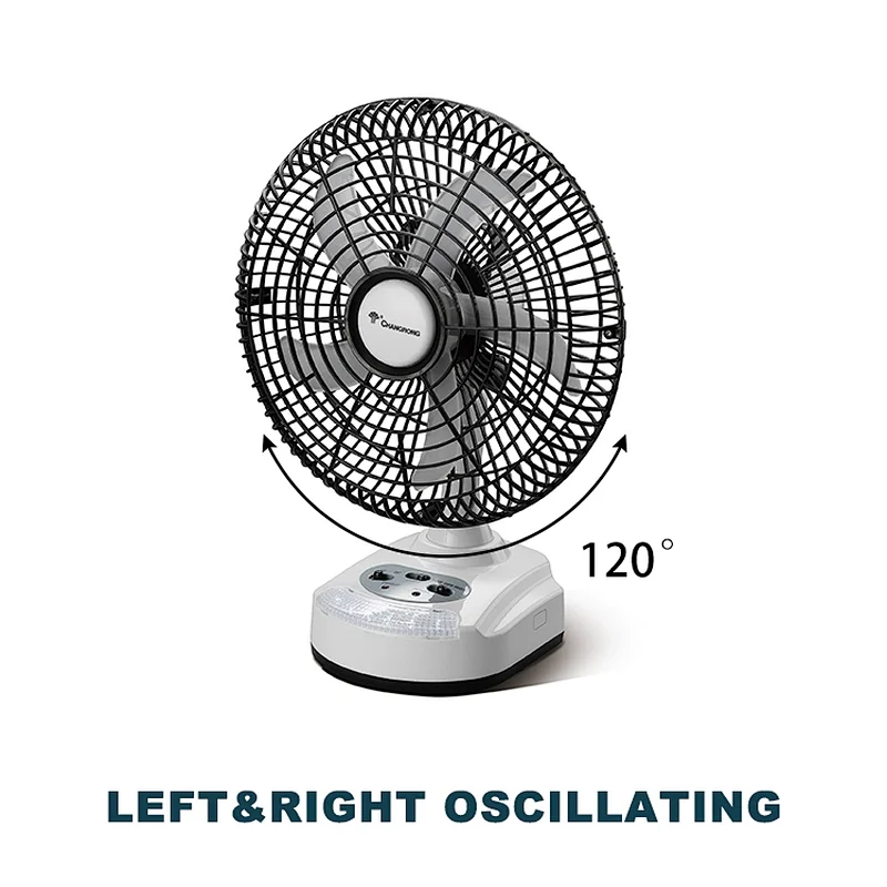 6 volt battery rechargeable fan with LED light