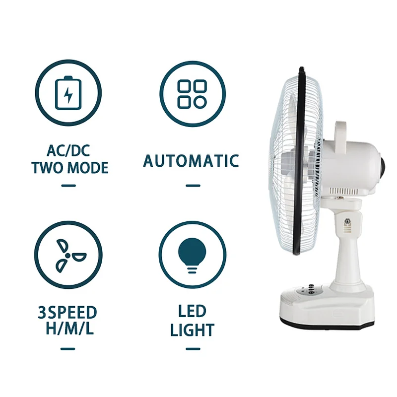 14 inch rechargeable fan with lamp