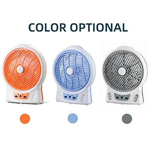 AC/DC operated rechargeable 8 inch table fan with led light