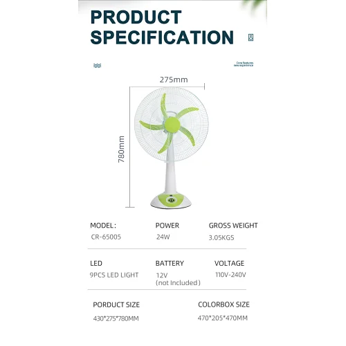 Indoor outdoor 12V DC Rechargeable Portable auto fan solar energy DC fan