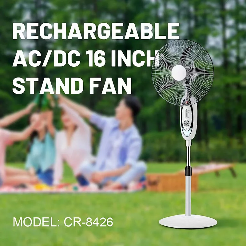 popular 16inch solar rechargeable fan with timer function