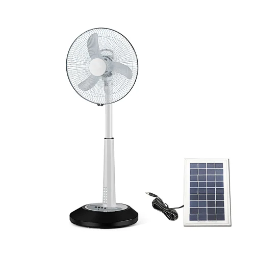 solar rechargeable standing fan