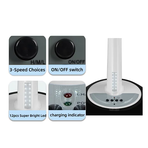 solar rechargeable standing fan