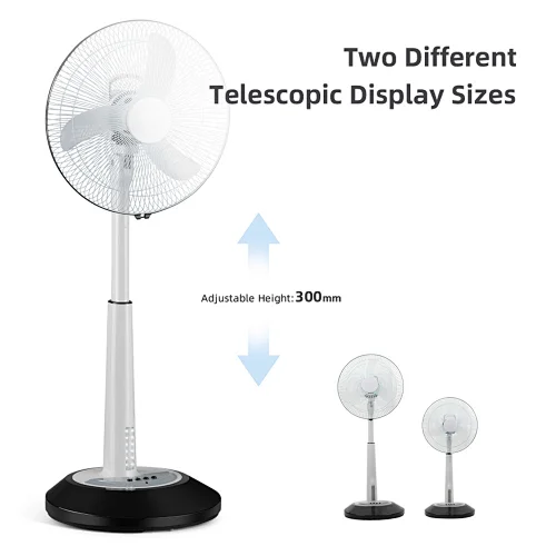 solar rechargeable standing fan