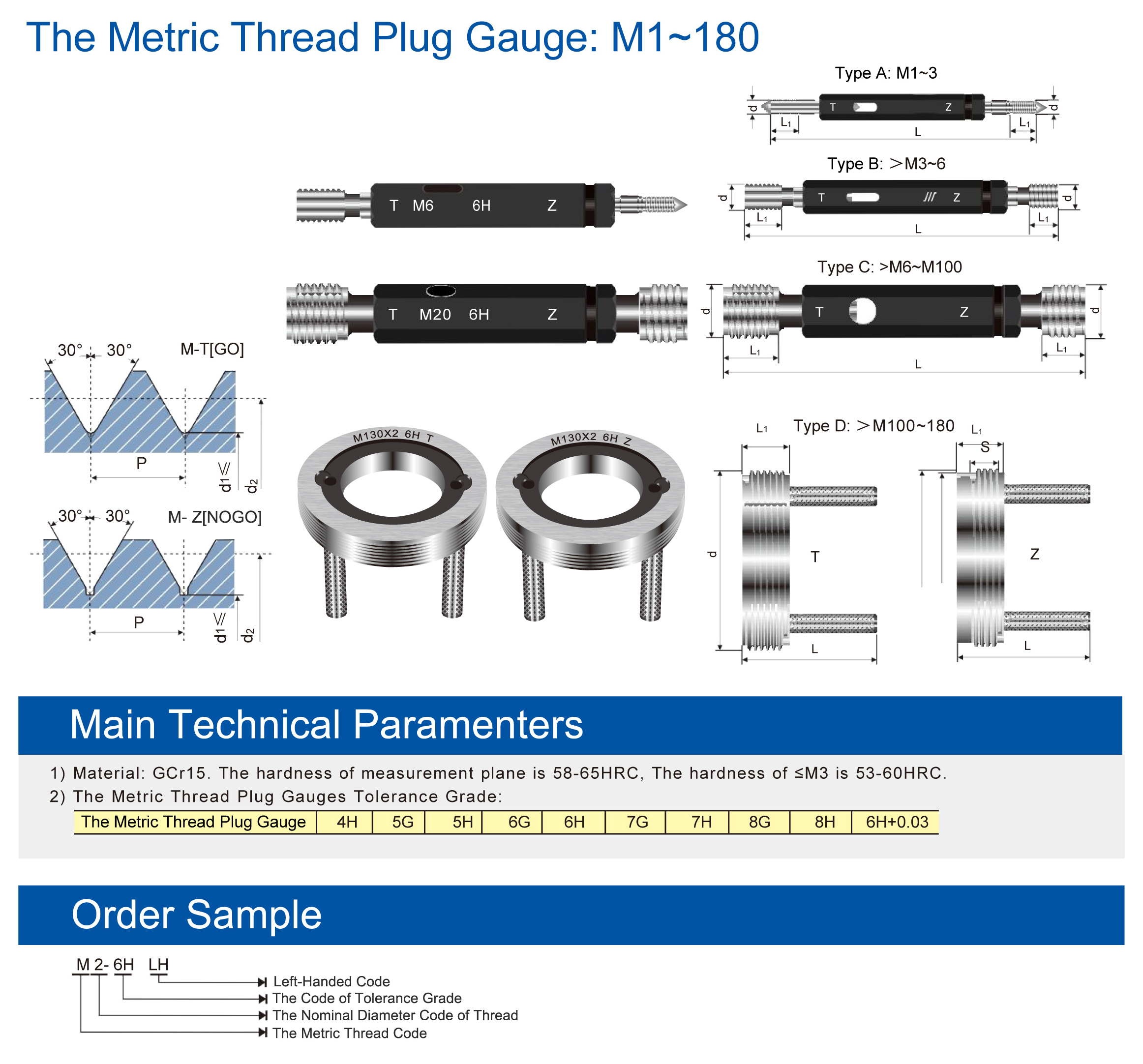 Metric Spline Screw Thread Gages Steel Go Nogo Master External Ring Gauge