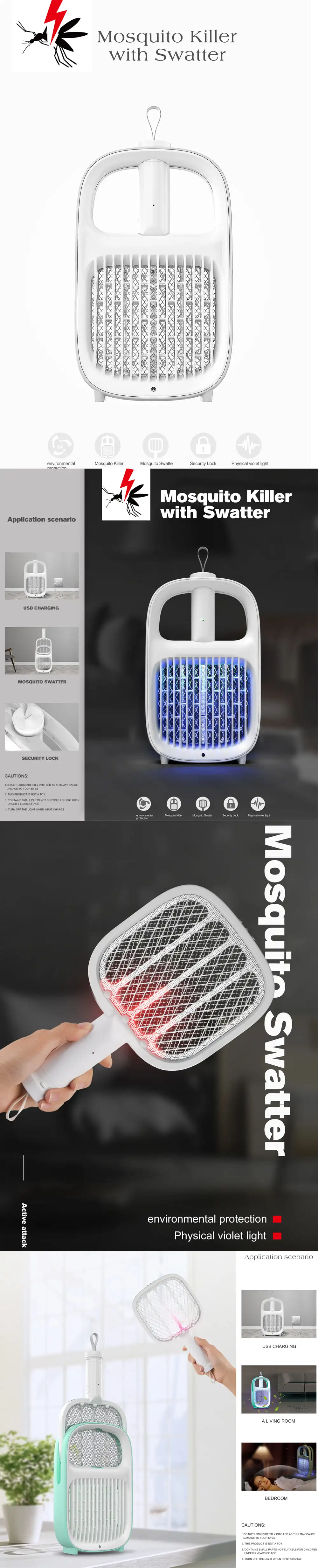 2 in 1 electric fly swatter