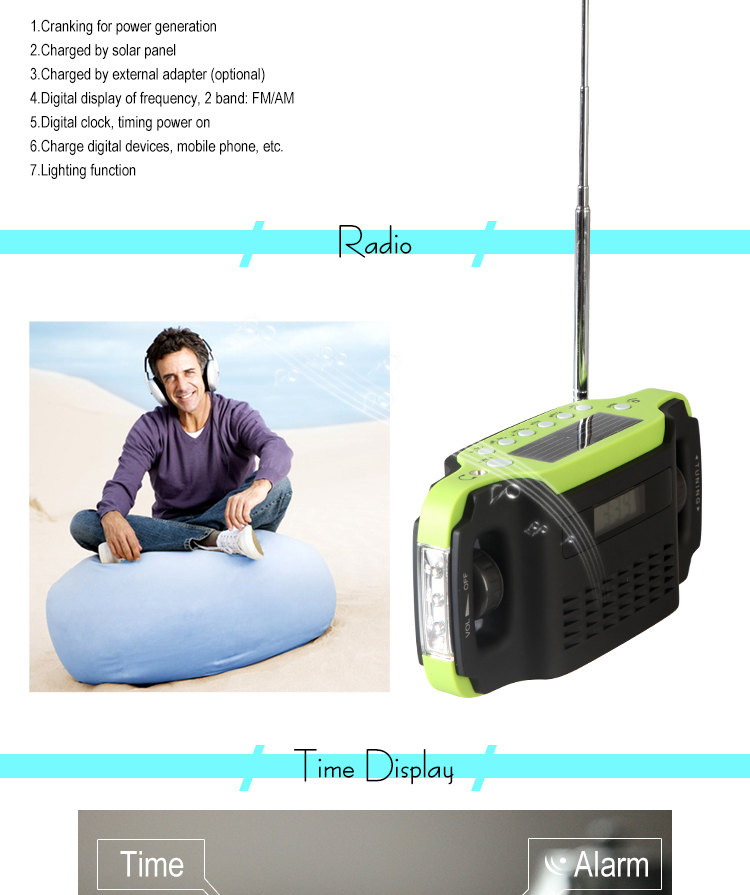 emergency solar radio flashlight