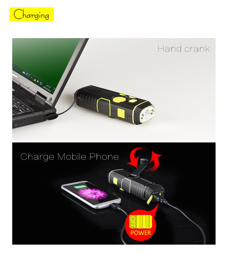 hand crank dynamo flashlightwholesale
