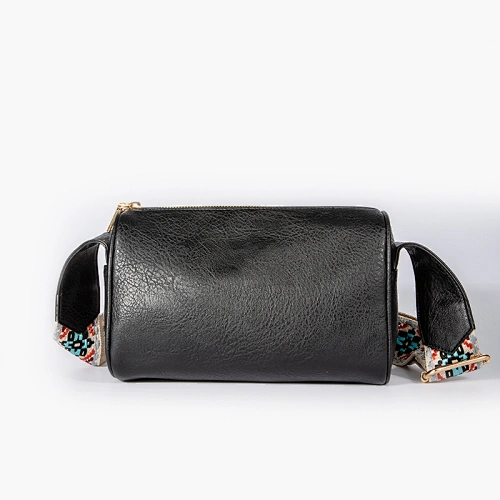 Customized Color/Size PU Leather Shoulder Bag with Printed Lining
