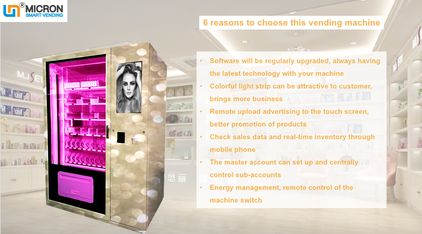 beauty vending vending machine with advertising screen
