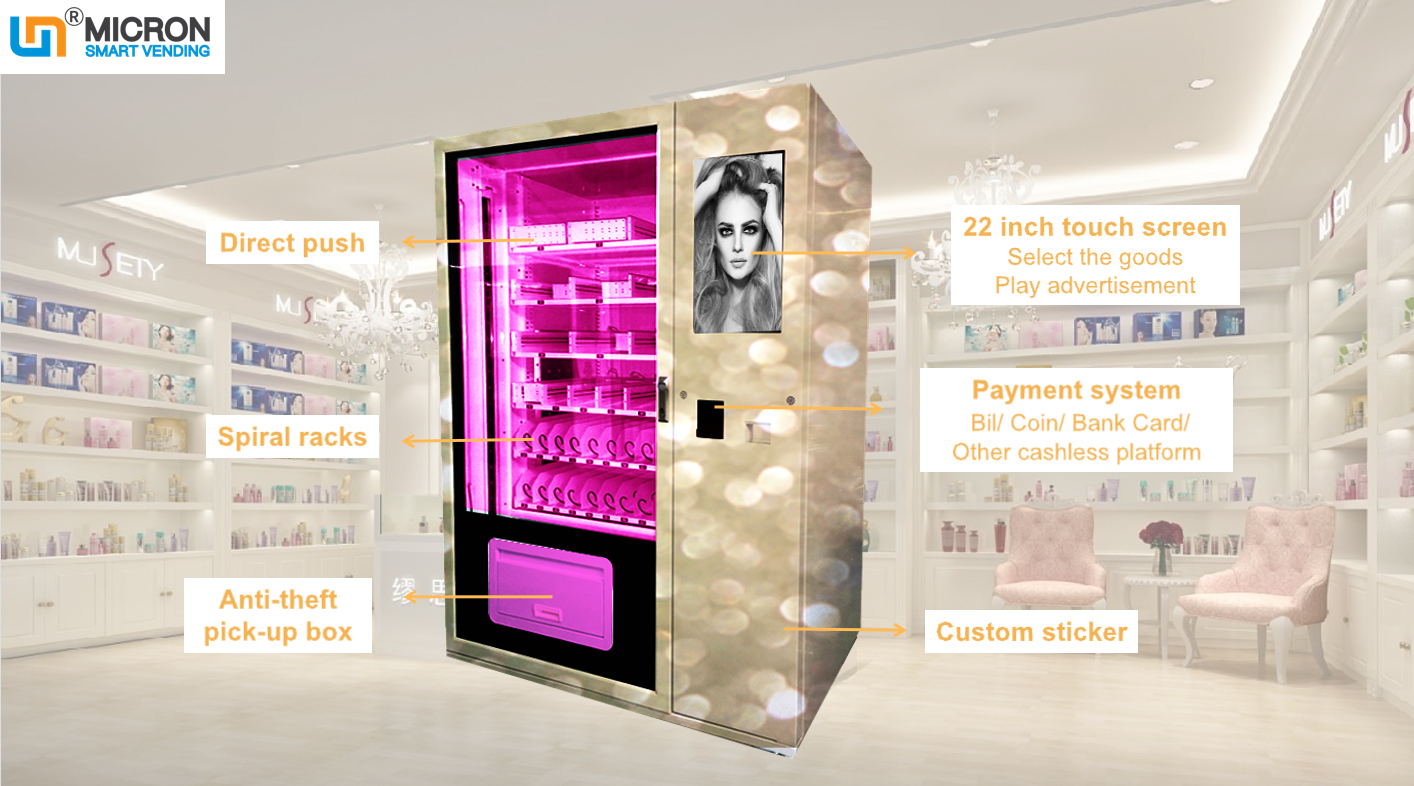 beauty vending vending machine with advertising screen