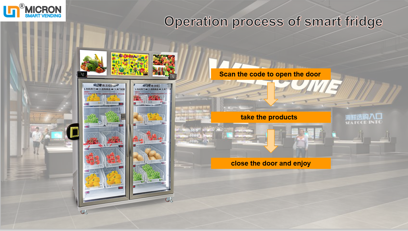 Operation process of smart fridge vending machine