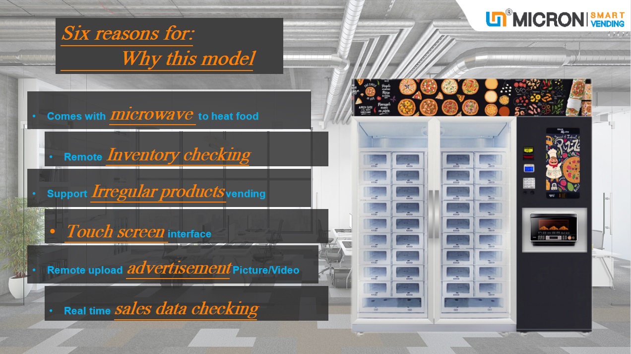 Micron smart hot food vending machine with microwave oven cooling locker vending machine can be customized