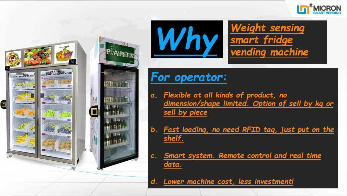 weight sensing smart fridge vending machine